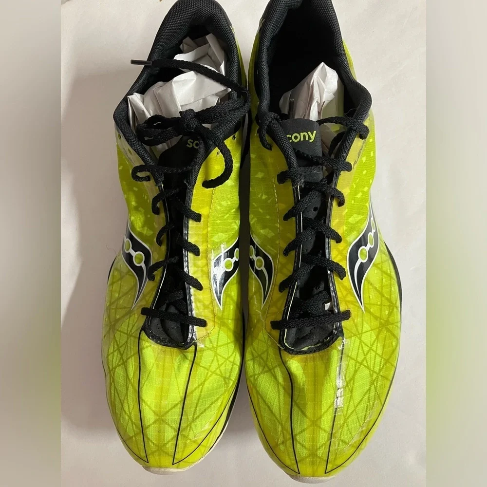 Saucony Men’s Shay XC3 Spike Running Shoe/Cleats, Size 11.5, Neon Green/Black
